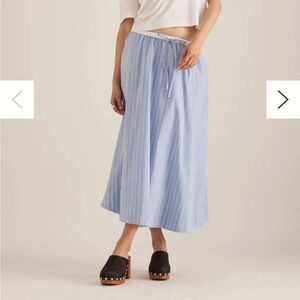 Chic Blue Striped A-Line Skirt